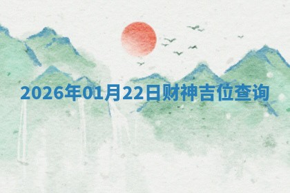 2026年01月22日财神吉位查询