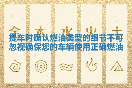 提车时确认燃油类型的细节不可忽视确保您的车辆使用正确燃油